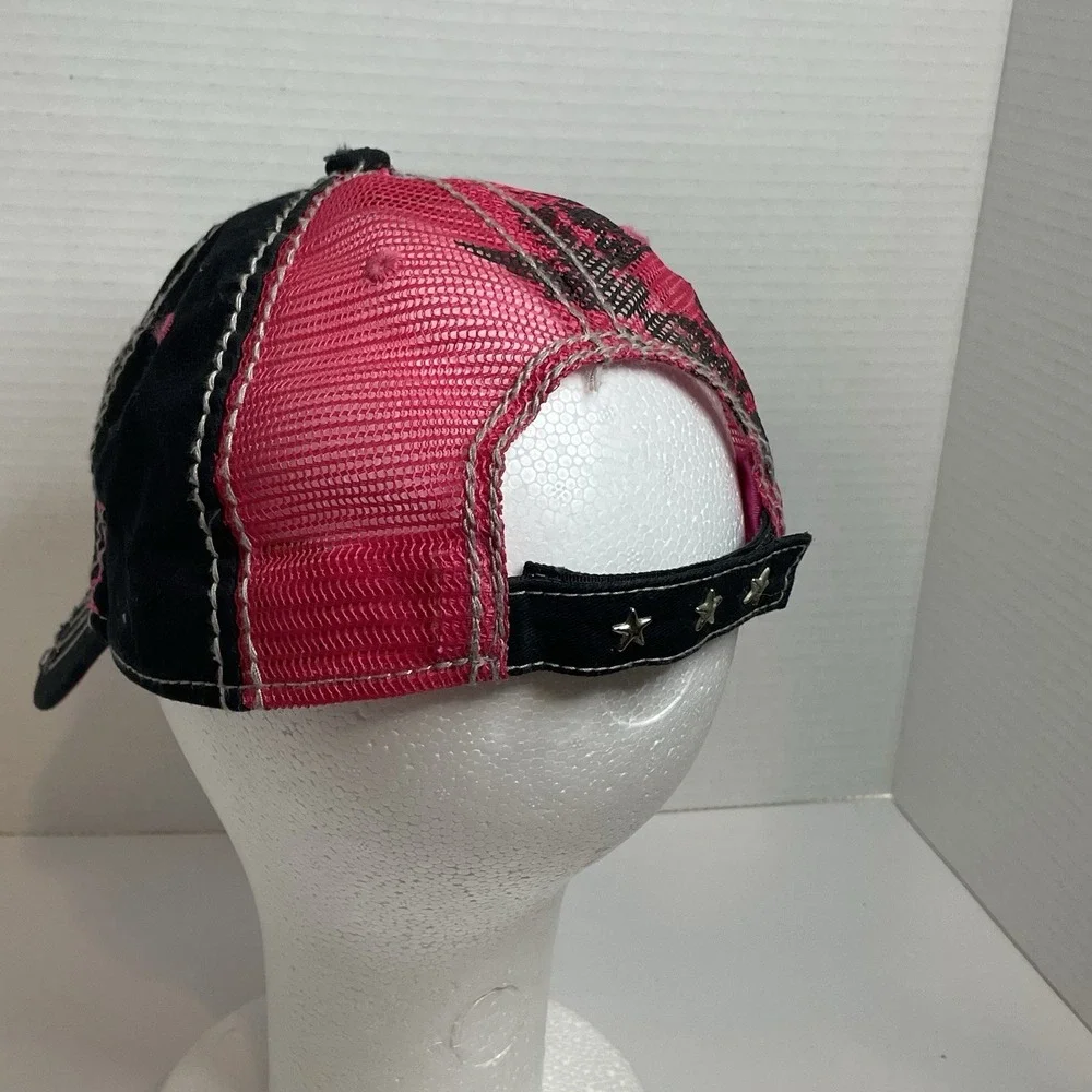 Browning Women's Buckmark Cap Black Pink Mesh Strap Back Hat Baseball Cap